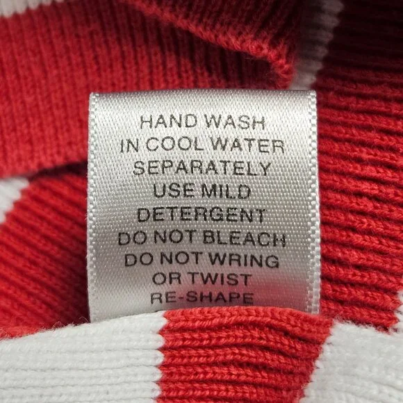 Christopher Banks Womens Top Red White Striped V Neck Cotton Sweater XL - Picture 7 of 8